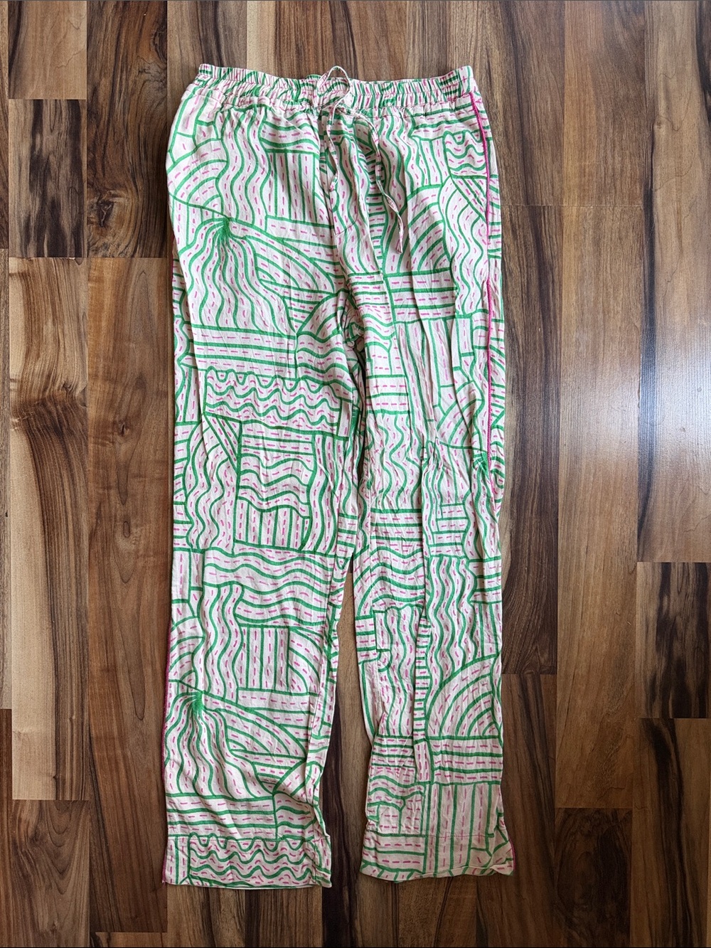 Pink & Green Patterned Pants - Picture 5 of 9